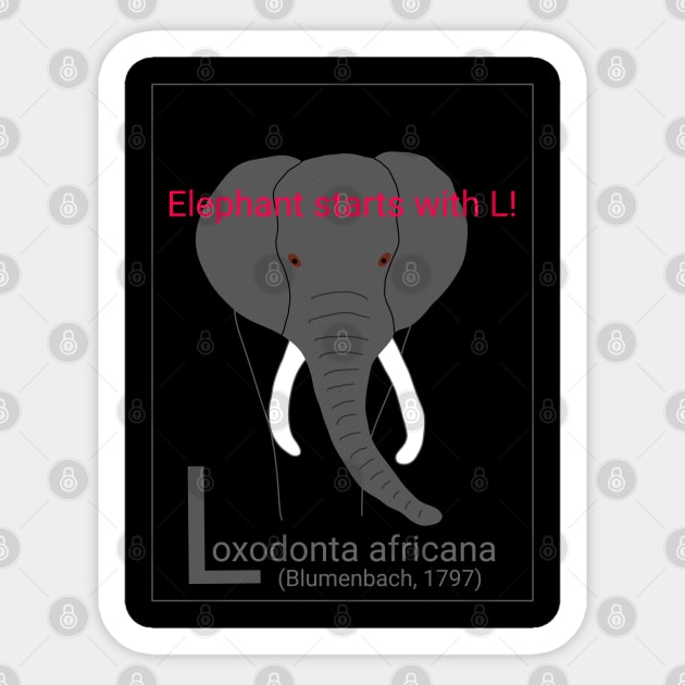 Elephant starts with L! Sticker by Namwuob